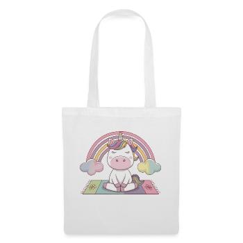 licorne de yoga - Sac en tissu - blanc - Devant