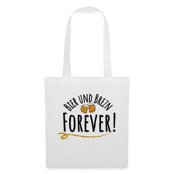 Bier und Brezn forever! - Stoffbeutel - Weiß - Vorne