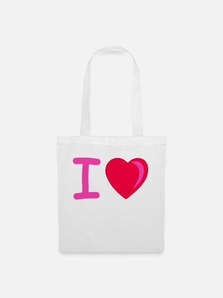 I heart - Stoffbeutel - Weiß