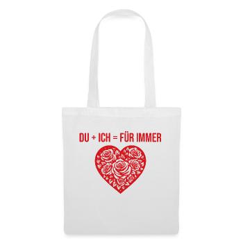 Du + ich = Für immer - Stoffbeutel - Weiß - Vorne