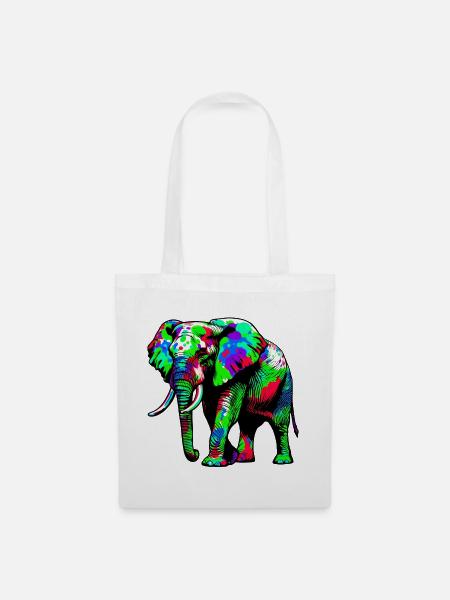 Elefant - Stoffbeutel - Weiß