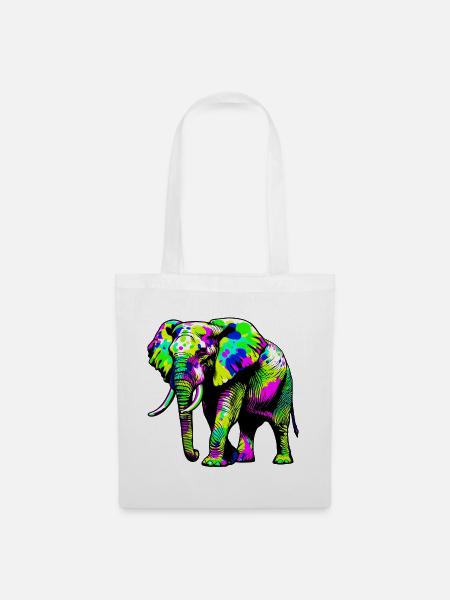Elefant - Stoffbeutel - Weiß