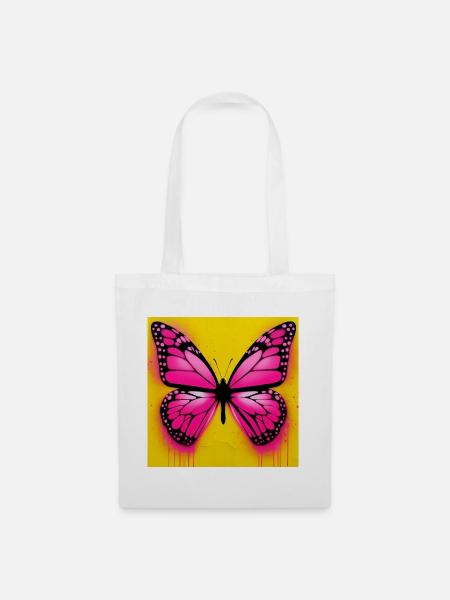 Schmetterling - Stoffbeutel - Weiß