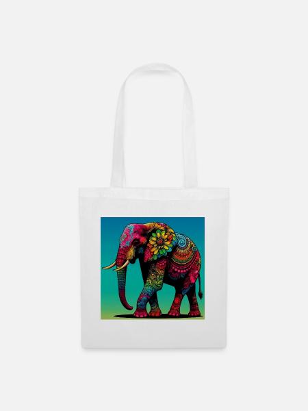 Elefant - Stoffbeutel - Weiß