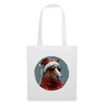 Noël de Noël cheval - Sac en tissu - blanc - Devant