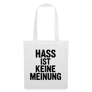 La haine n’est pas une opinion - Contre la droite - Sac en tissu - blanc - Devant