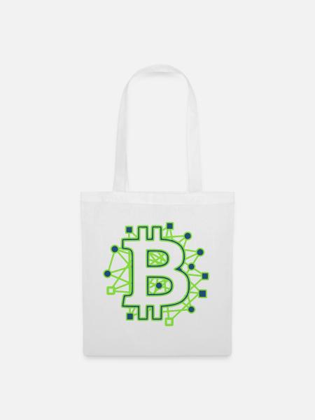 Bitcoin Platine Circuit Tech Krypto - Stoffbeutel - Weiß