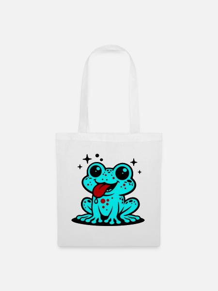 Kröte Comic Frosch - Stoffbeutel - Weiß
