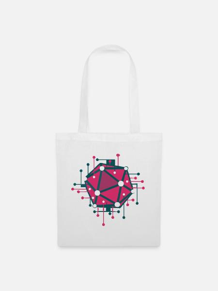 Techno-rosa geometrisches Netzwerk - Stoffbeutel - Weiß