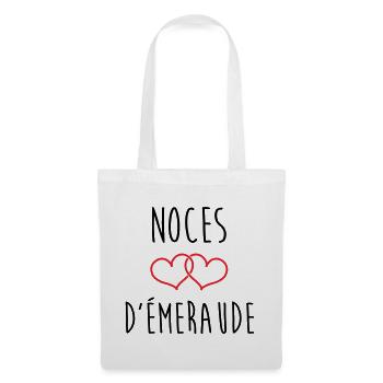 noces d'émeraude 40 ans de mariage - Sac en tissu - blanc - Devant