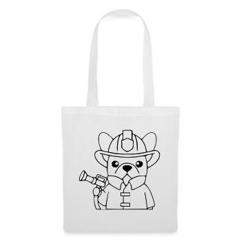 Frenchie Firefighter Dog Outline - Tote Bag - white - Front