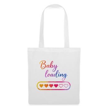 Cœur de chargement de bébé - Sac en tissu - blanc - Devant