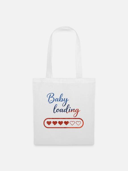 Baby Loading: Herz-Countdown - Stoffbeutel - Weiß