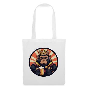 Bière de singe drôle - Sac en tissu - blanc - Devant