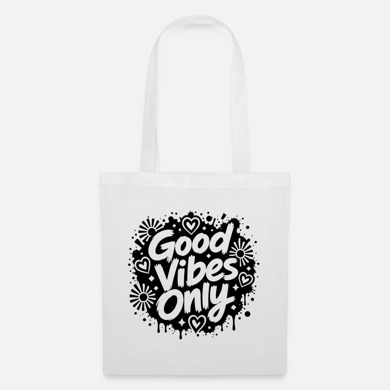 Good Vibe Only Graffiti Motif - Tote Bag - white