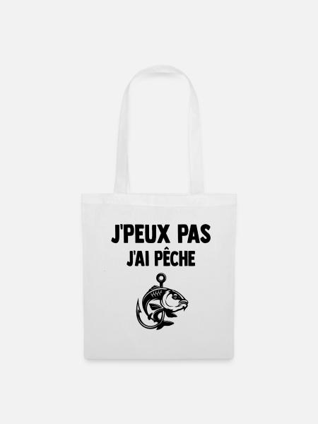 JE_PEUX_PAS_J-AI_Pche - Sac en tissu - blanc