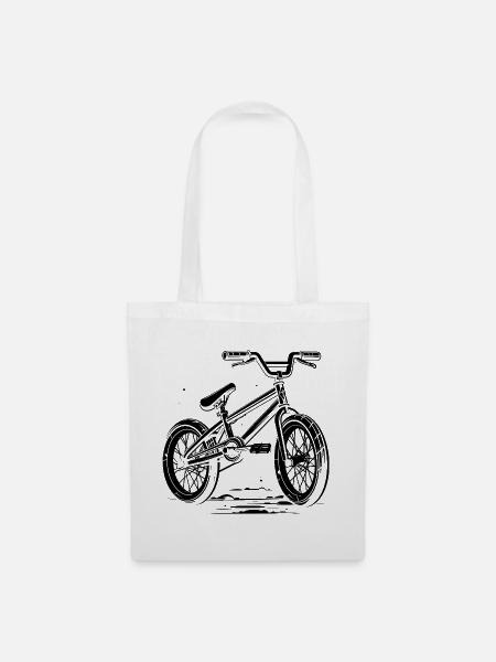 BMX Rad - Stoffbeutel - Weiß