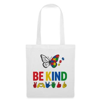 Sensibilisation Autisme Be Kind | Papillon Coloré - Sac en tissu - blanc - Devant