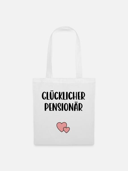 Glücklicher Pensionär Herz - Stoffbeutel - Weiß