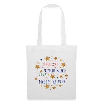 Stolzes Schulkind Erste Klasse 2026 - Stoffbeutel - Weiß - Vorne