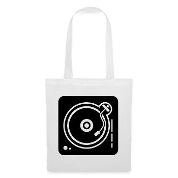 DJ-Plattenspieler - Stoffbeutel - Weiß - Vorne