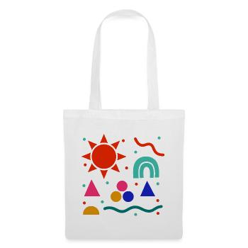 Vivid Geometry Sun Colors Pattern - Tote Bag - white - Front