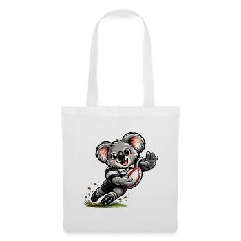 Süßer Koala spielt Rugby - Stoffbeutel - Weiß - Vorne