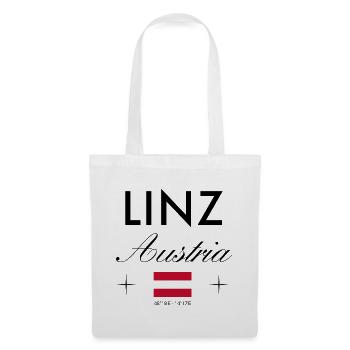 Linz Österreich Koordinaten Reise Souvenir - Stoffbeutel - Weiß - Vorne