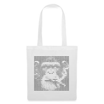Smoking Chimp ASCII Kunstporträt - Stoffbeutel - Weiß - Vorne