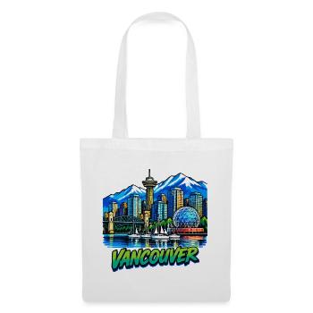 Vancouver Stadtlandschaft Neon - Stoffbeutel - Weiß - Vorne