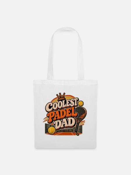 Coolster Padel Papa | Vintage Padel - Stoffbeutel - Weiß
