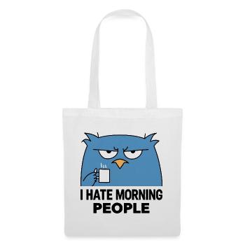 Grummelige Eule Kaffee Morgen - Stoffbeutel - Weiß - Vorne