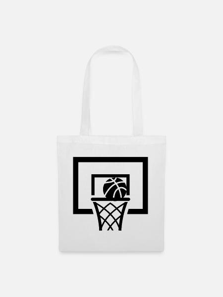 Basketball Korb minimalistisch - Stoffbeutel - Weiß