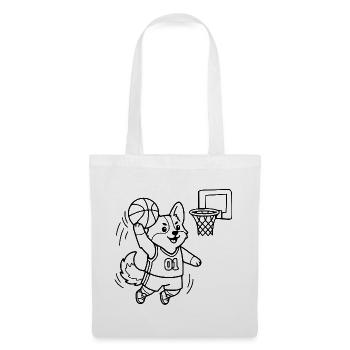 Niedliche Corgi-Basketballspieler-Übersicht - Stoffbeutel - Weiß - Vorne