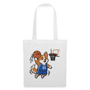 Süßer Corgi spielt Basketball lustiges Welpengeschenk - Stoffbeutel - Weiß - Vorne