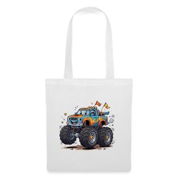 Flammen-Monstertruck Cruiser - Stoffbeutel - Weiß - Vorne