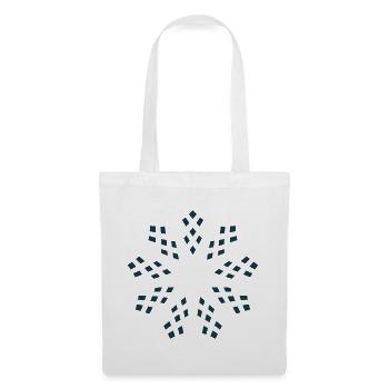 Dunkelblaue Geometrische Schneeflocke - Stoffbeutel - Weiß - Vorne