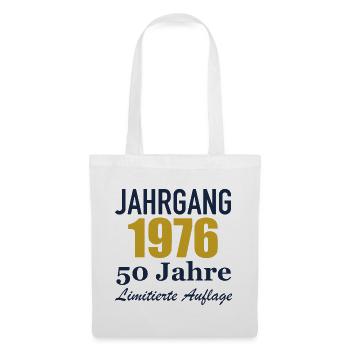 Jahrgang 1976 – 50 Jahre Limitierte Auflage - Stoffbeutel - Weiß - Vorne