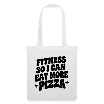 Fitness so i can eat more pizza - Stoffbeutel - Weiß - Vorne