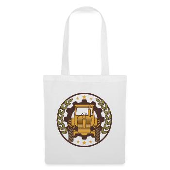 Oldtimer Traktor Club Wappen – personalisierbar - Stoffbeutel - Weiß - Vorne