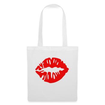 lippen - kuss - Stoffbeutel - Weiß - Vorne
