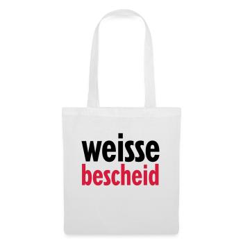 weissebescheid - Stoffbeutel - Weiß - Vorne