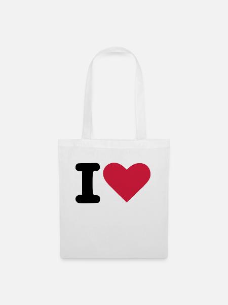 i love - Stoffbeutel - Weiß
