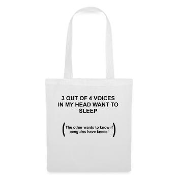 3 out of 4 votes in menem Kopf want to sleep... - Tote Bag - white - Front