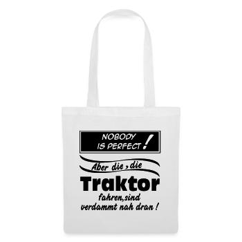 Traktor , Trecker , Landmaschine , Nobody (25) - Stoffbeutel - Weiß - Vorne