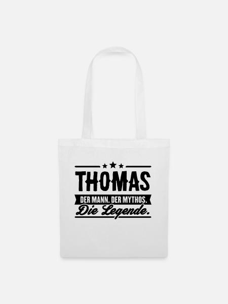 Mann Mythos Legende Thomas - Stoffbeutel - Weiß