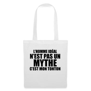 l'homme idéal n'est pas un mythe c'est mon tonton - Sac en tissu - blanc - Devant
