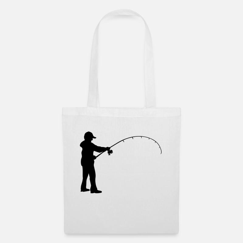 Angler Silhouette III - Stoffbeutel - Weiß