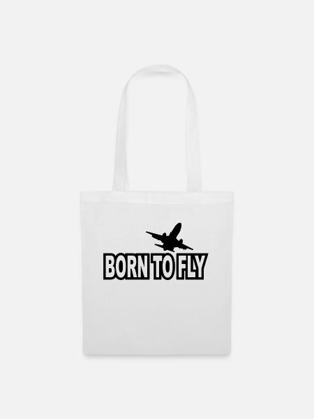 born to fly - Stoffbeutel - Weiß