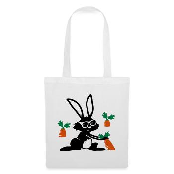 A rabbit with sunglasses in a carrot field - Tote Bag - white - Front